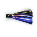 Blackout Strike chugger trolling lure with black and purple skirt and pearl flash, ideal for mahi, tuna, and wahoo