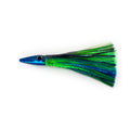 Bull Candy trolling lure with blue and green speckled skirt for mahi, tuna, and wahoo
