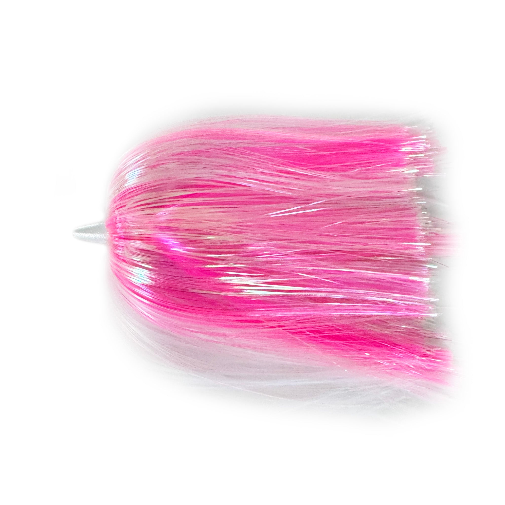 Pink Pulse offshore flash trolling lure with pink and pearl mylar for mahi tuna and wahoo
