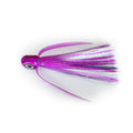 Purple Haze offshore trolling lure with purple sparkle skirt for mahi, tuna, and wahoo